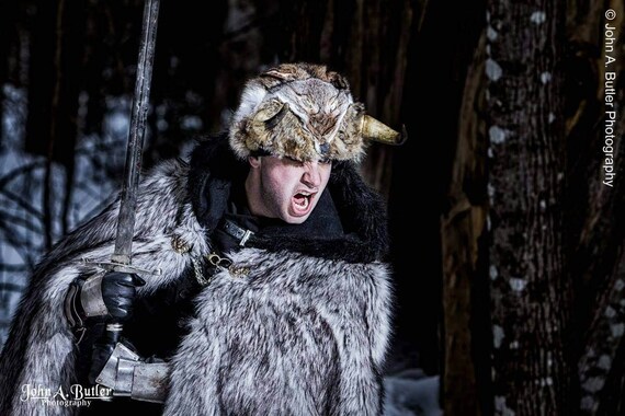 Mens viking sales fur coat