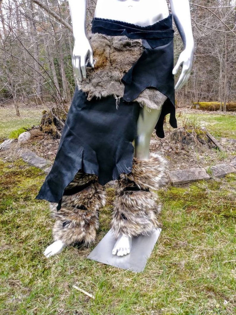 Fur Leg Warmers Barbarian Costume Tribal Cosplay Larp Leg Etsy Canada