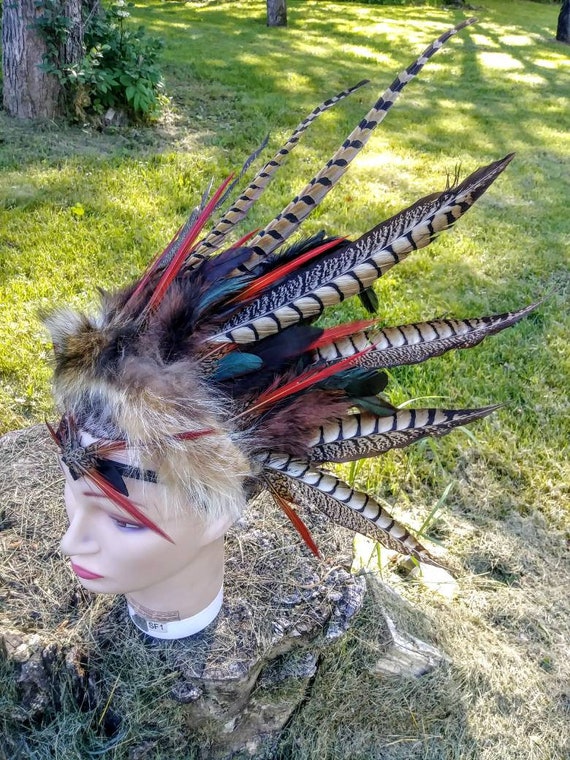 Copricapo costume piuma Uomo ardente Sciamano Guerriero | Etsy Italia