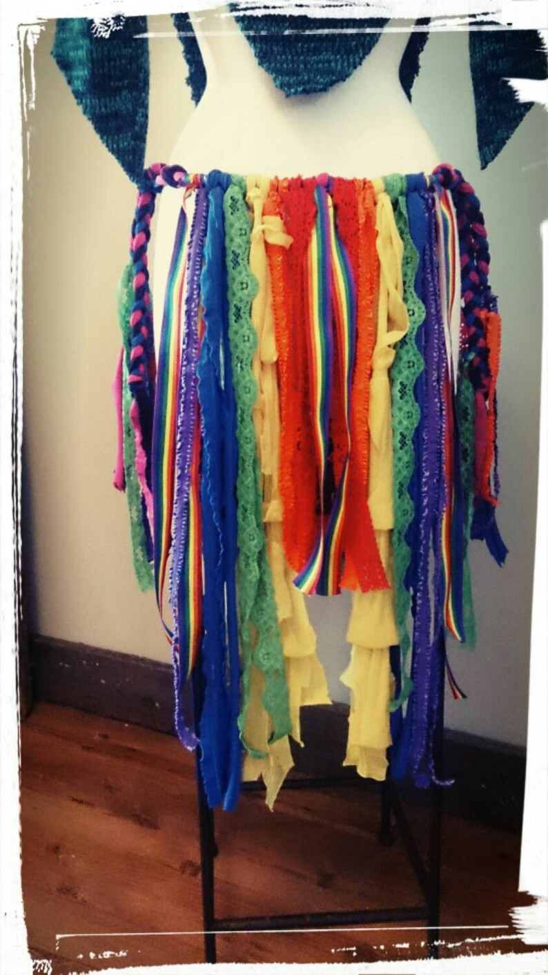 Pride, Rainbow Skirt, Festival Costume, Burning Man, Tattered, Pixie