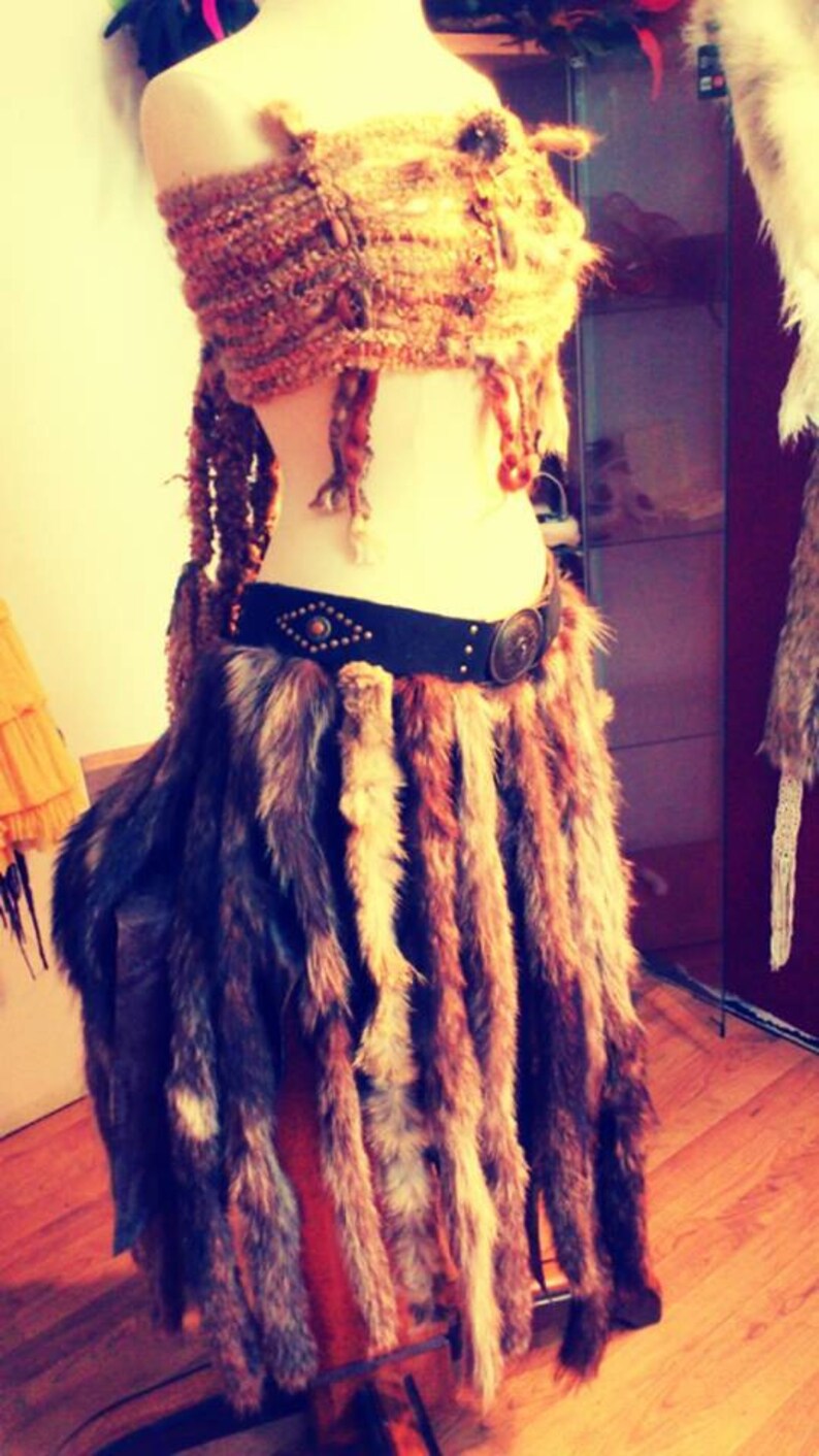 Fur Skirt Fur Belt Warrior Costume Festival Skirt | Etsy