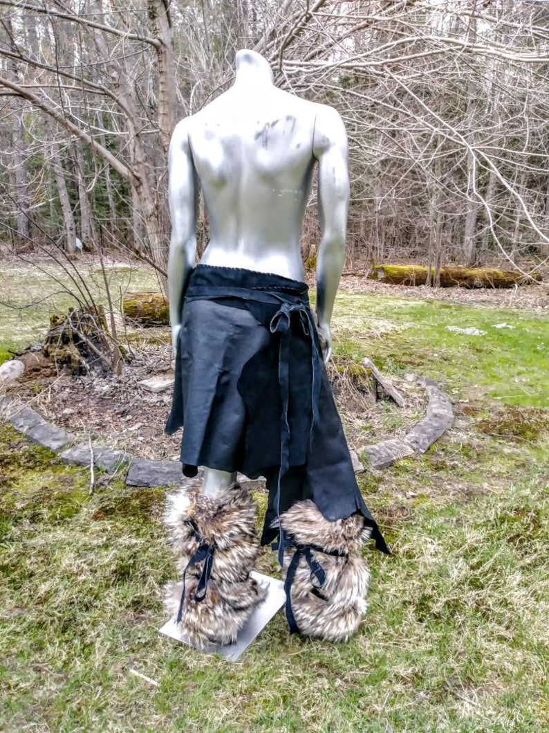 Fur Leg Warmers Barbarian Costume Tribal Cosplay Larp Leg Etsy Canada
