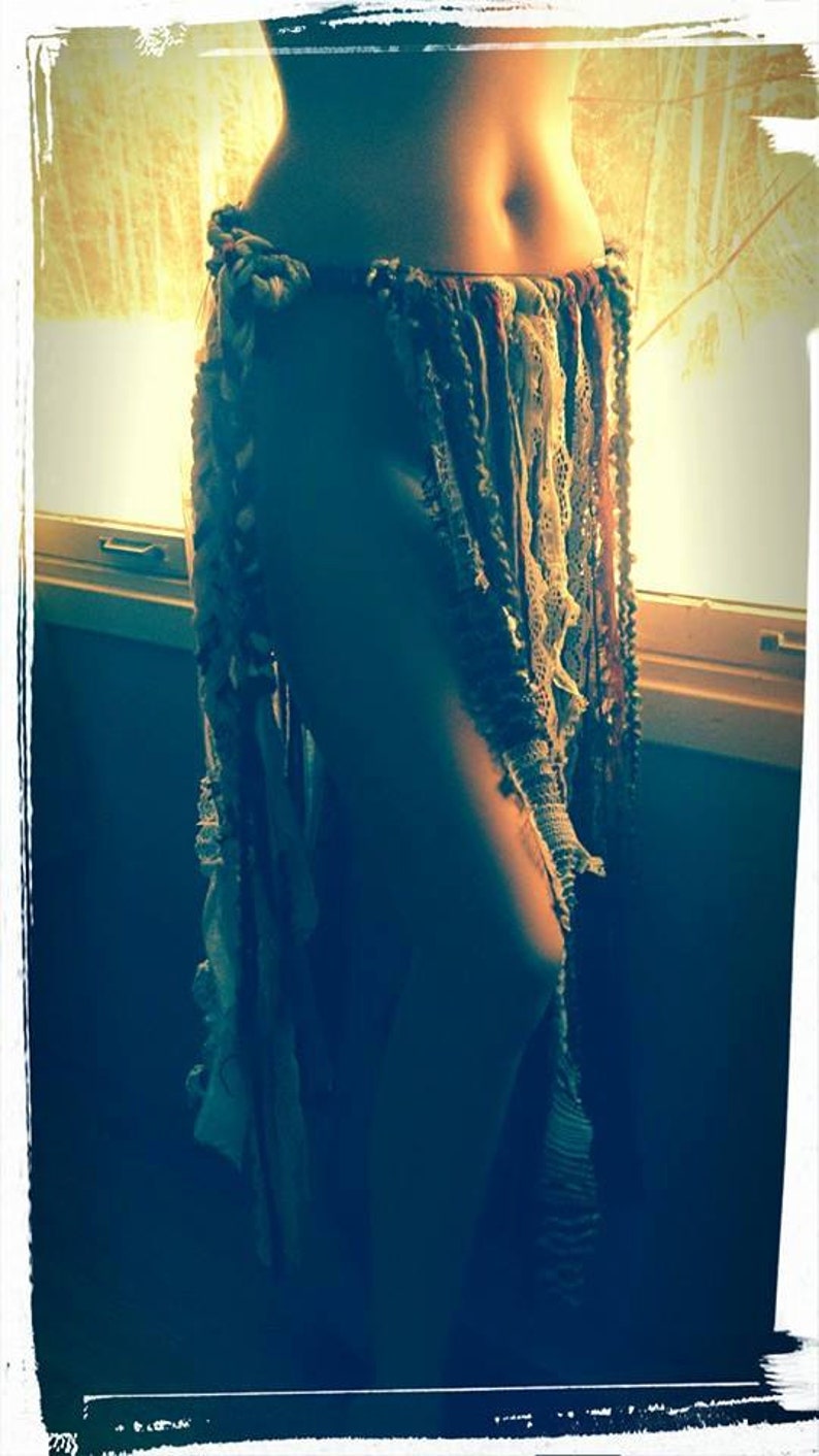 Tattered Skirt Burning Man Gypsy Skirt Bohemian Unisex Rag Skirt Apocalyptic Loin Cloth Boho Festival Wear
