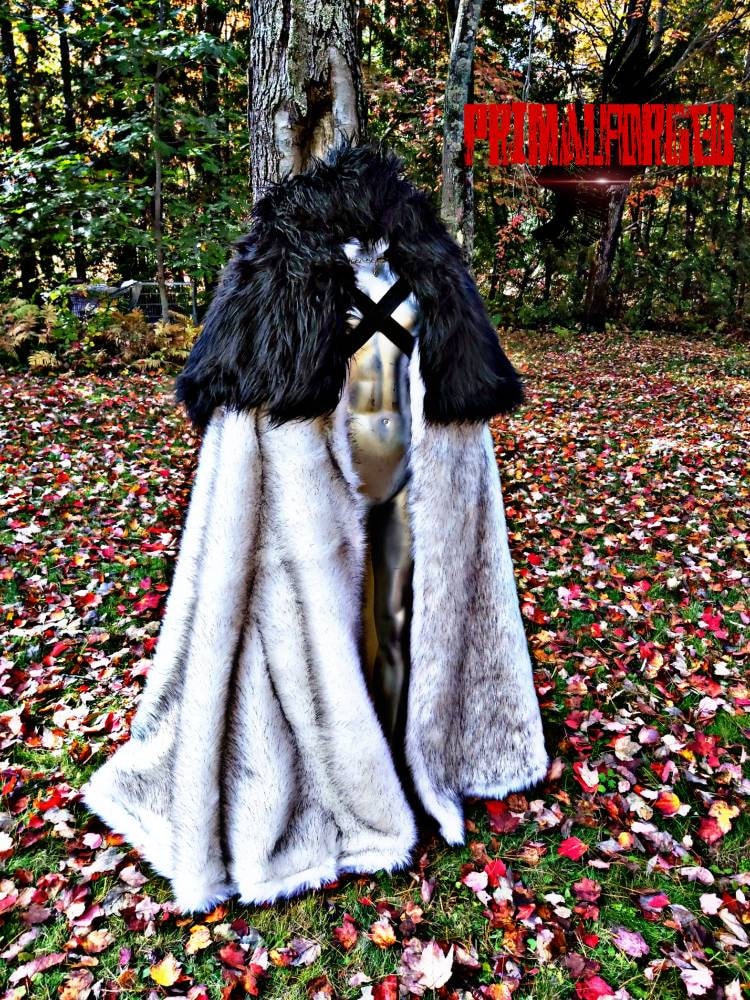 Dire Wolf Cloak Fur Cloak Mangolian Fur Warm Coat Custom Cloak Etsy