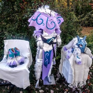 League of Legends Lamb Wolf Costume Halloween Cosplay Leather Fur Gaming Hooved Shoes Hooves Satyr