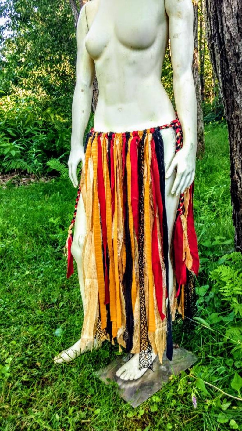 Rag Skirt, Burlesque, Loin Cloth, Wrap Skirt, Belly Dancing, Festival Wear, Belly Dance, Gypsy Costume, Burning Man Costume, Apocalyptic image 1