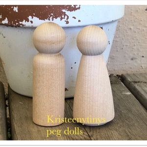 DIY BLANK peg doll set of 2 large peg dolls