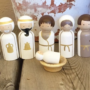 Nativity set peg dolls