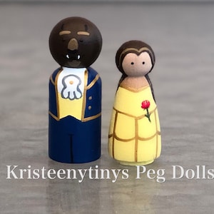 Beauty and the Beast peg doll set
