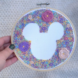 Mickey Mouse Floral Embroidery