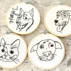 Custom Embroidered Pet Portrait Outline - Gifts for Pet Owners, Gift for Pet Memorial, Christmas Gifts for Animal Lovers,