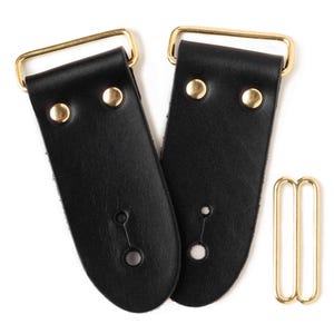 2&quot; DIY Black Leather Guitar Strap Kit | Gold Hardware | Make Your Own Guitar Strap