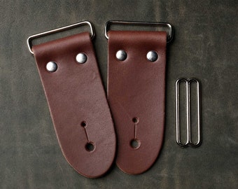 2" DIY Brown Leather Guitar Strap Kit | Nickel Hardware | Make Your Own Guitar Strap