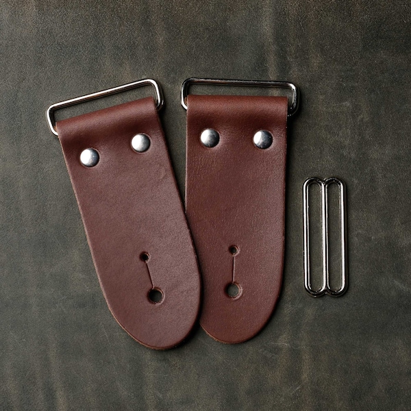 2" DIY Brown Leather Guitar Strap Kit | Nickel Hardware | Make Your Own Guitar Strap