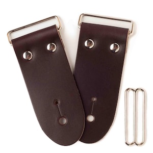 2&quot; DIY Brown Leather Guitar Strap Kit | Gold Hardware | Make Your Own Guitar Strap