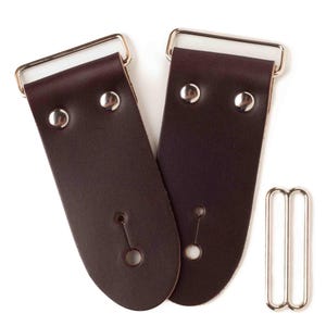 2&quot; DIY Brown Leather Guitar Strap Kit | Nickel Hardware | Make Your Own Guitar Strap