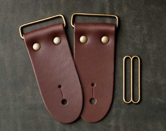 2" DIY Brown Leather Guitar Strap Kit | Antique Brass Hardware | Make Your Own Guitar Strap