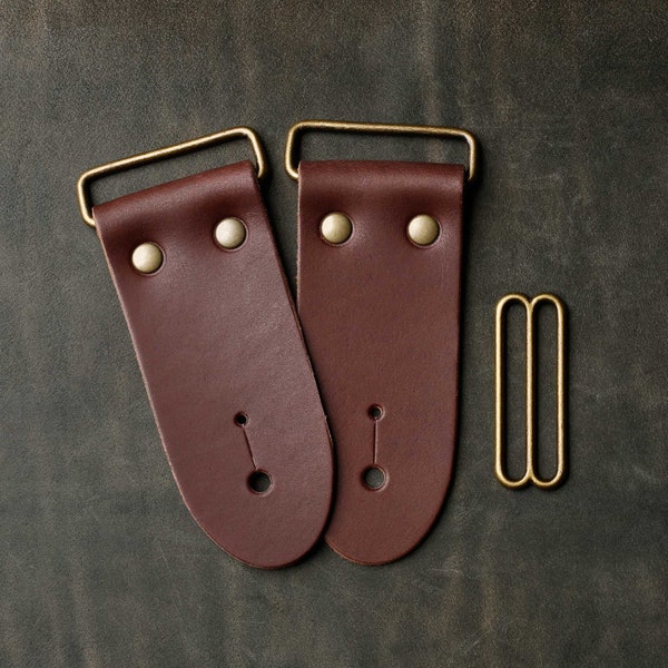 2" DIY Brown Leather Guitar Strap Kit | Antique Brass Hardware | Make Your Own Guitar Strap