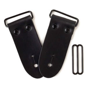 2&quot; DIY Black Leather Guitar Strap Kit | Black Hardware | Make Your Own Guitar Strap