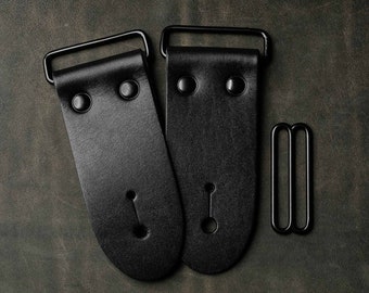 2" DIY Black Leather Guitar Strap Kit | Black Hardware | Make Your Own Guitar Strap