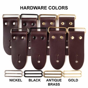 10-Pairs of Brown Leather 2&quot; Wide DIY Guitar Strap Kits |  Make Your Own Guitar Strap | 4 Hardware Colors