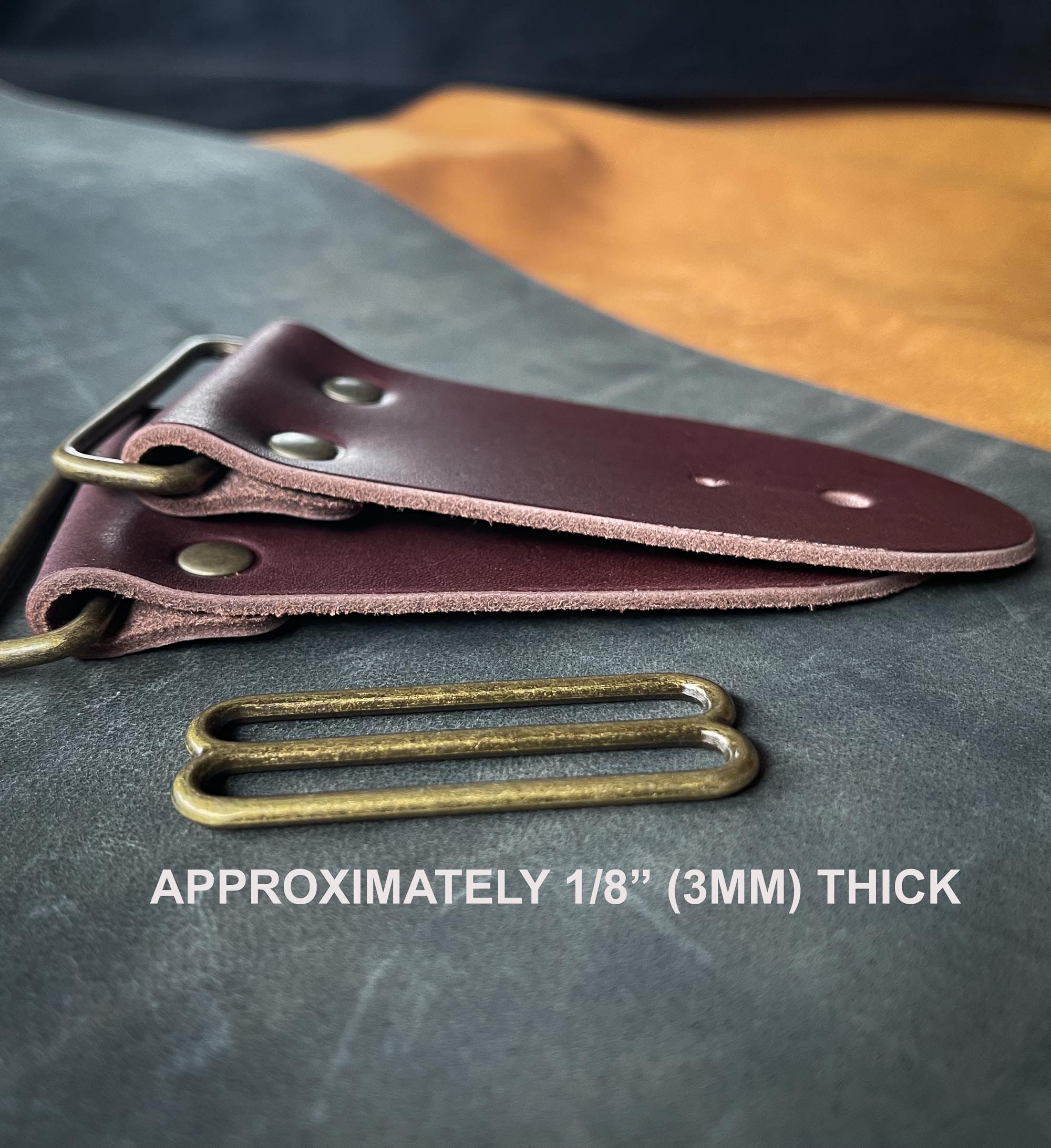 2 DIY Brown Leather Guitar Strap Kit Antique Brass Hardware Make Your