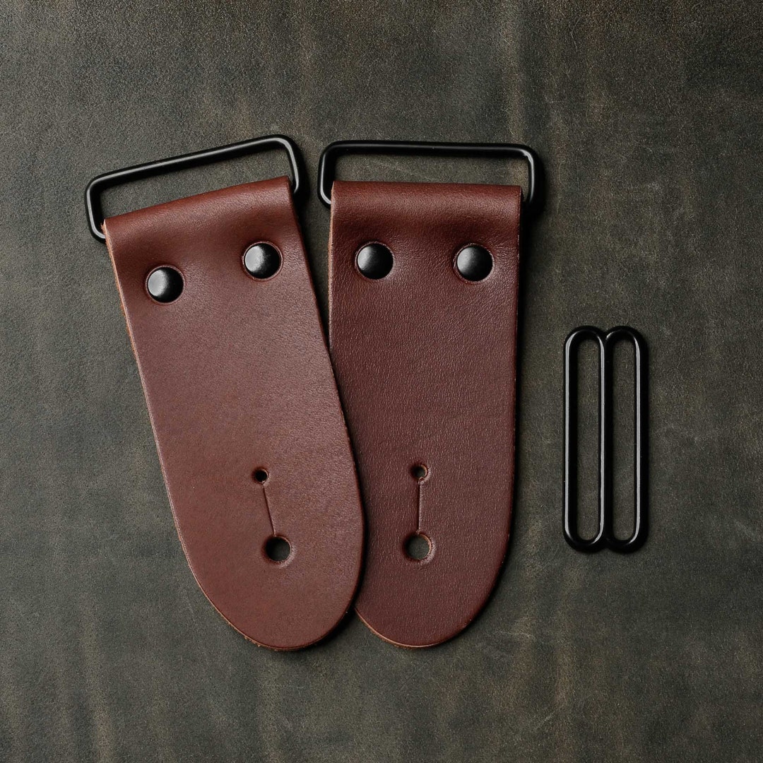 2 DIY Guitar Strap Kit Black Hardware Brown Leather Etsy
