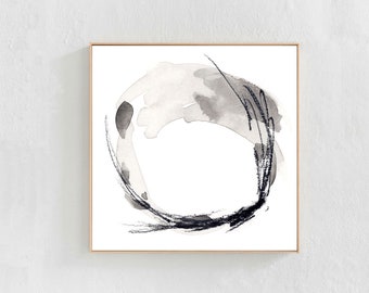 Printable Abstract Art. Download and print this minimal, boho, contemporary watercolor and pencil artwork up to 12x12"