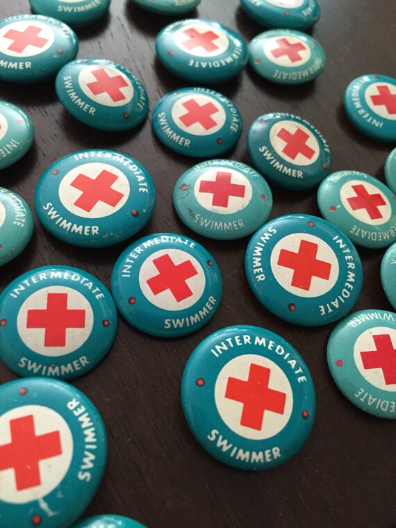 Intermediate Swimmer Vintage Button - image 1