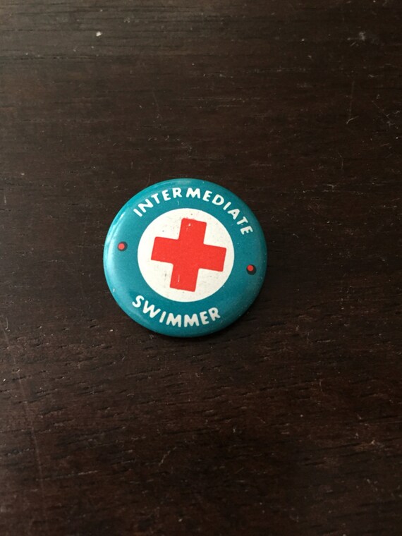 Intermediate Swimmer Vintage Button - image 2