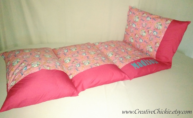 Pillow Mattress Owls Pillow bed Sleepover Bed Personalized Owl Pillow Bed Girl Pillow Bed Children/'s Pillow Bed