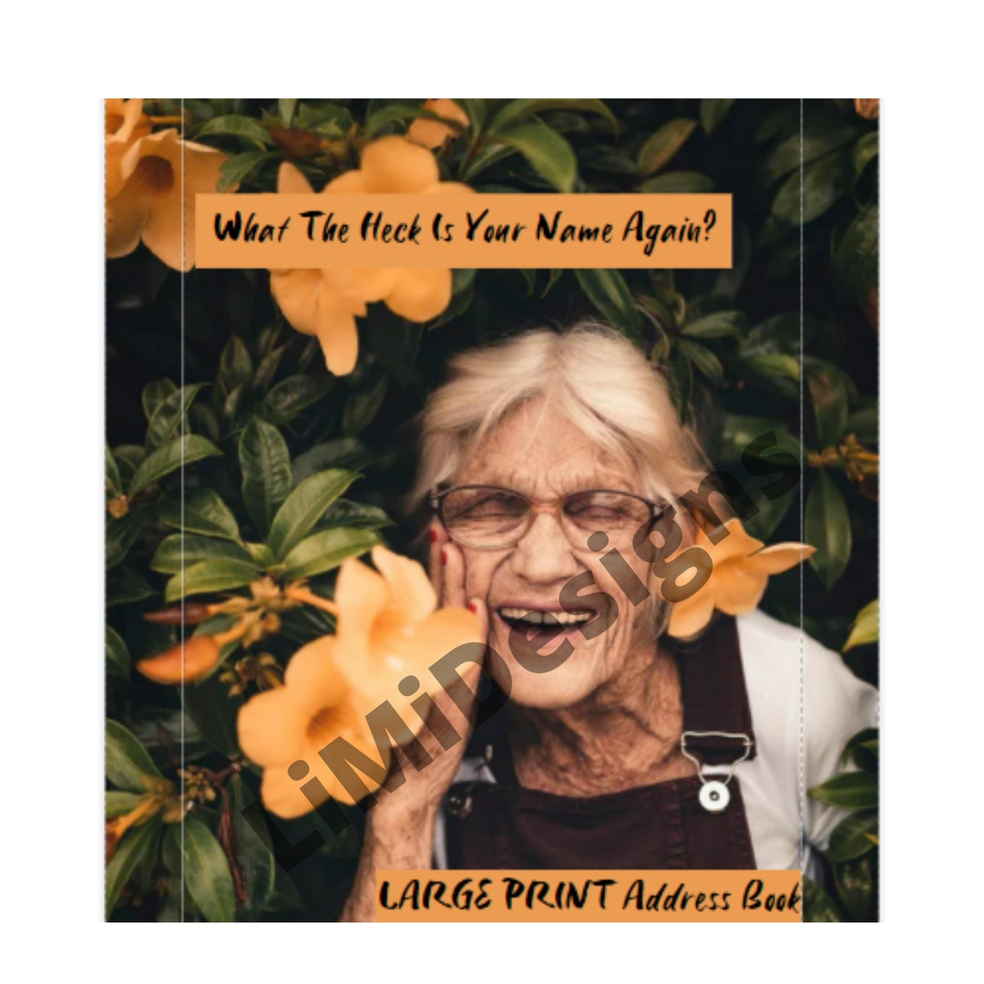 Large Print Address Book for Seniors Printable Large Address Book Large Phone Address Book for