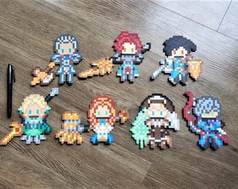 FE3H Blue Lions Timeskip Perlers (Dedue, Sylvain, Felix, Ingrid, Annette, Mercedes, Ashe)