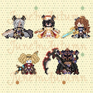 GBF Inspired Perlers Society Members (Eustace, Ilsa, Beatrix, Zeta, Vaseraga)