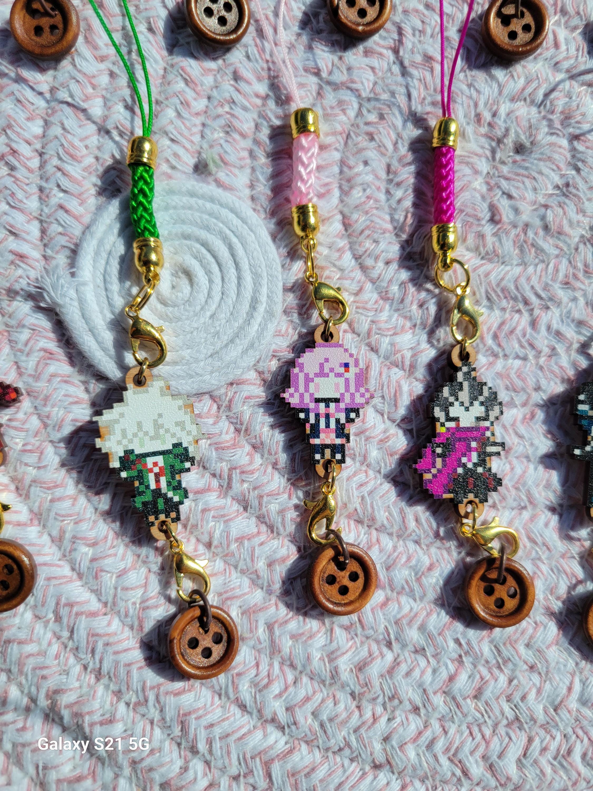 Visual Novel Miniature Natural Wooden Pixel Art Charms (pick Any 2 for ...