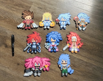 ToS Perlers (Lloyd, Colette, Genis, Raine, Kratos, Sheena, Zelos, Presea, Regal)