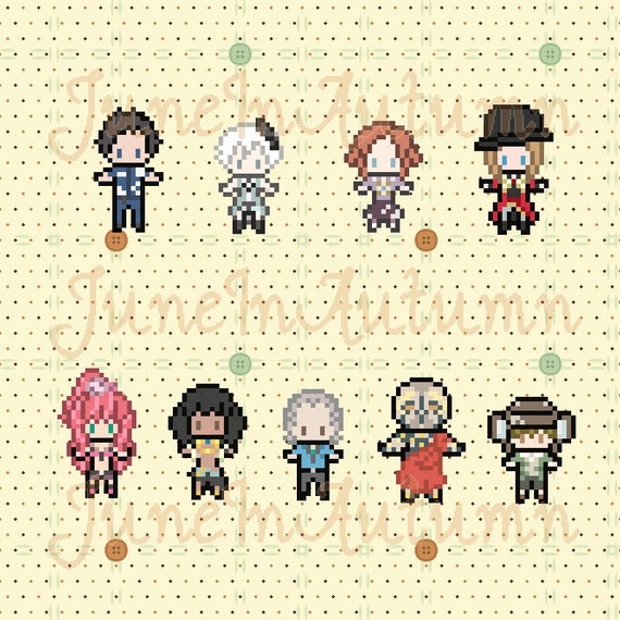 Zero Escape Virtue's Last Reward VLR Inspired Perlers sigma, Phi, Luna,  Dio, Clover, Alice, Tenmyouji, K, Quark 