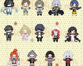 Shin Megami Tensei SMT Devil Survivor 2 Inspired Perlers (MC,Daichi,Io,Yamato,Makoto,Yuzuru,Otome,Jungo,Airi,Fumi,Hinako,Keita,Ronaldo,AO))