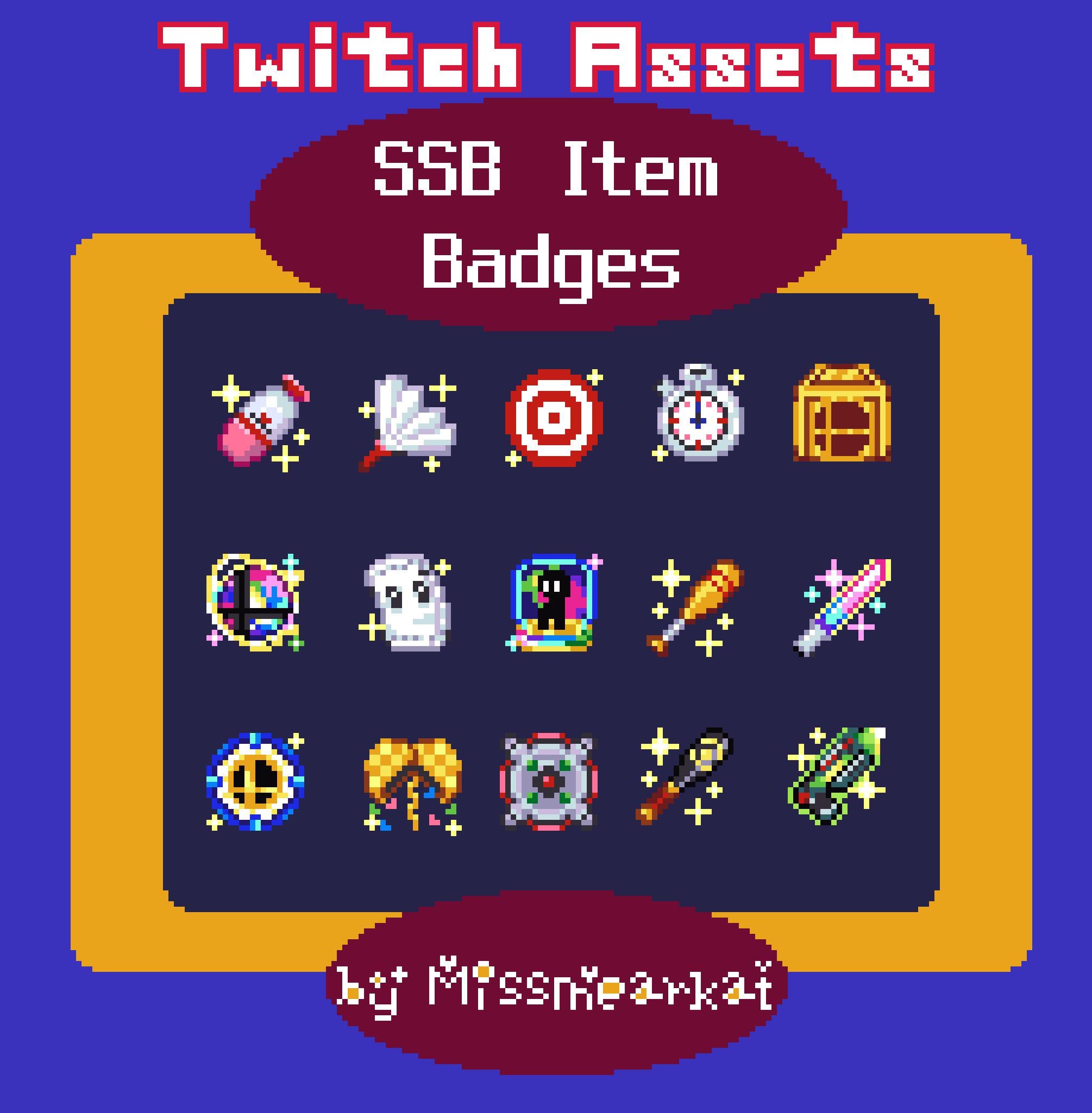 Ssb Background Color SSB Item (set 1) Pixel Art Sub Badges, SSB Origin Items Theme Premade ...
