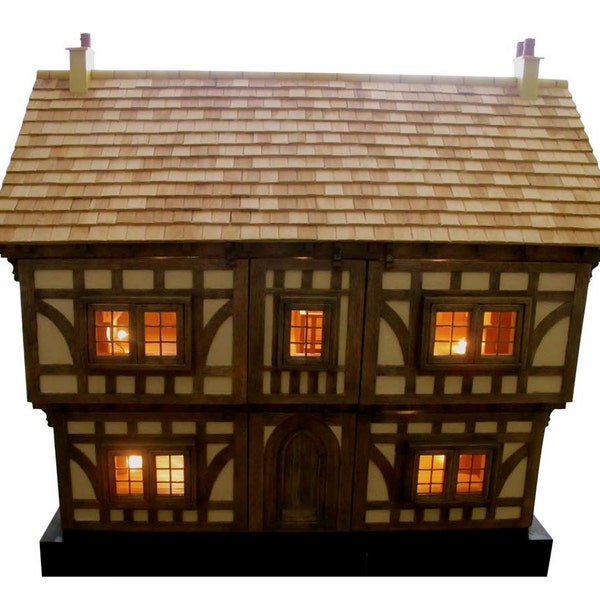 Dolls house, Tudor dolls house, Period property, 12th scale quality wooden dolls house, reclaimed oak, carpentry.