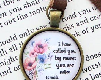 Bible Bookmark Christian Isaiah 43:1 Book Lover Readers Gift Genuine Leather Religious Bookmark Mother Secret Sister Faith Gift BKM