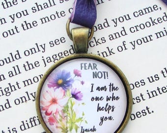 Bible Bookmark Christian Isaiah 41:13 Book Lover Readers Gift Genuine Leather Religious Bookmark Mother Secret Sister Faith Gift BKM