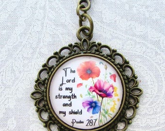 Zipper Pull Bible Verse ONE Christian Journal Charm Purse Charm Mother Secret Sister Gift Purse Jewelry Tassel Flair Dangle Jesus CB