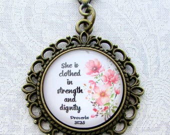 Zipper Pull Bible Verse ONE Christian Journal Charm Purse Charm Mother Secret Sister Gift Purse Jewelry Tassel Flair Dangle Jesus CB