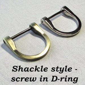 ONE - D Ring Shackle With Screw - 1" Purse Accessory Horseshoe Keychain Antique Brushed Brass or Silver for Bag Flair Purse Charms Tassels