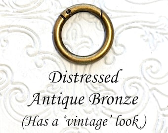 ONE - O-Ring Spring Style Purse Ring Accessory Keychain Lever O Ring Distressed Antique Bronze