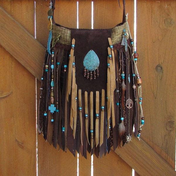 Hippie Fringe Bag Handmade Bag Gypsy Fringe Purse Boho Bag Western Hippie Fringe Purse Boho Fringe Purse Handbag Crossbody Pursuation