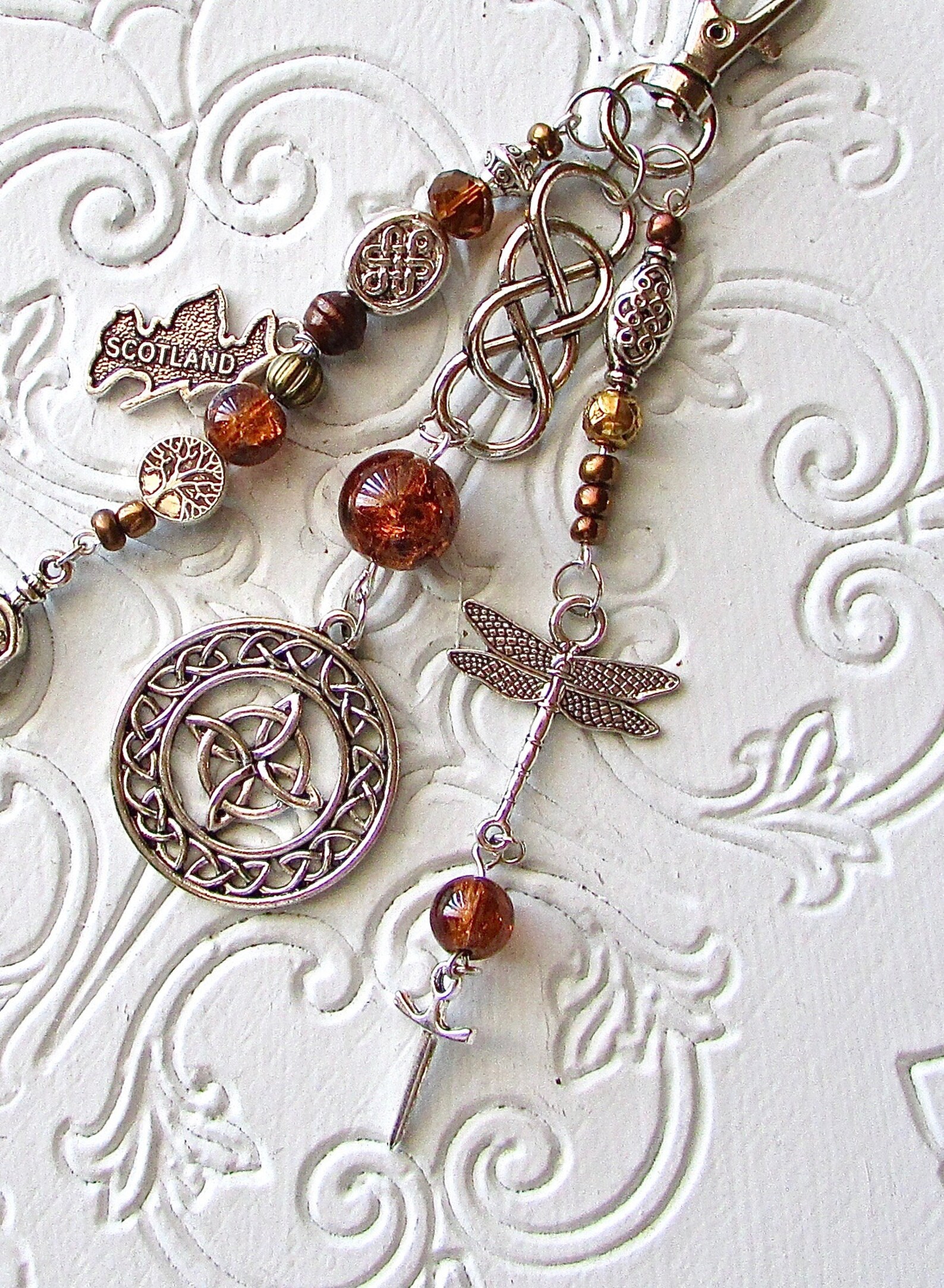 Outlander Purse Tassel Boho Keychain Scottish Beaded Celtic Etsy