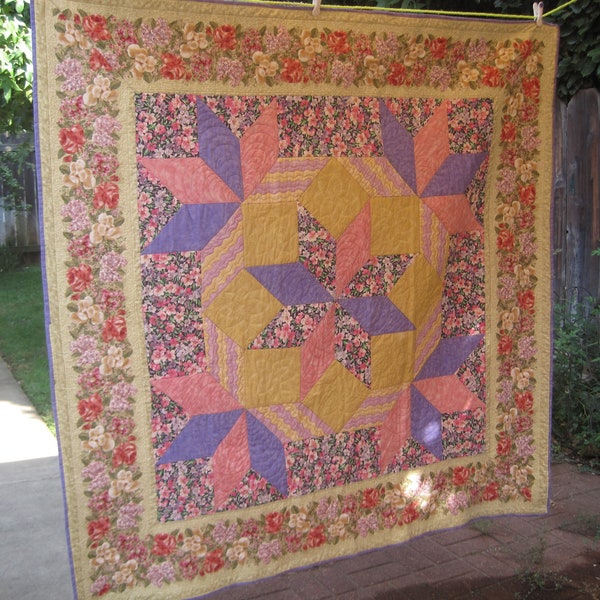 Spring Easter floral quilt