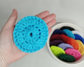 Dish scrubbies,pot scrubbers,crochet dish scrubbies,blue,red,white,navy,green,black,purple, yellow,orange,maroon,teal, lime